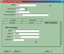 Edit Room HVAC Information